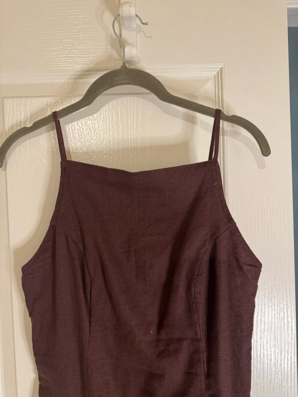 Abercrombie Linen-Blend Boatneck Low Back Mini Dress Size Small Tall - Picture 2 of 9